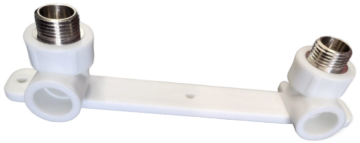 КОЛЕНО ППР НАСТ.ДВОЙНОЕ(к-т) 2х20х1/2" НР (20/5) БЕЛОЕ VALFEX