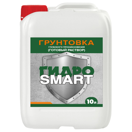 Грунтовка акриловая глубокого проникновения c антисептиком "Гидро SMART DP" (готовый раствор),10 л.