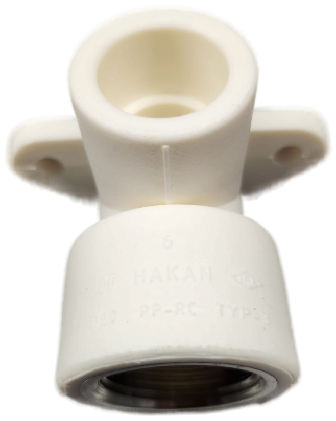 КОЛЕНО НАСТЕННОЕ GF+HAKAN PPR ВР 20х3/4" БЕЛОЕ (100)