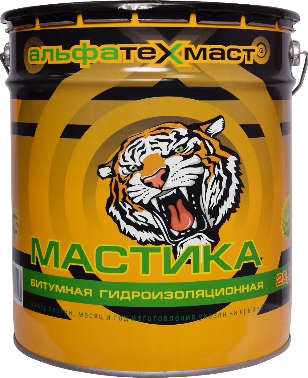Мастика битумная гидроизоляционная "АльфаТехМаст", ведро 20 кг.