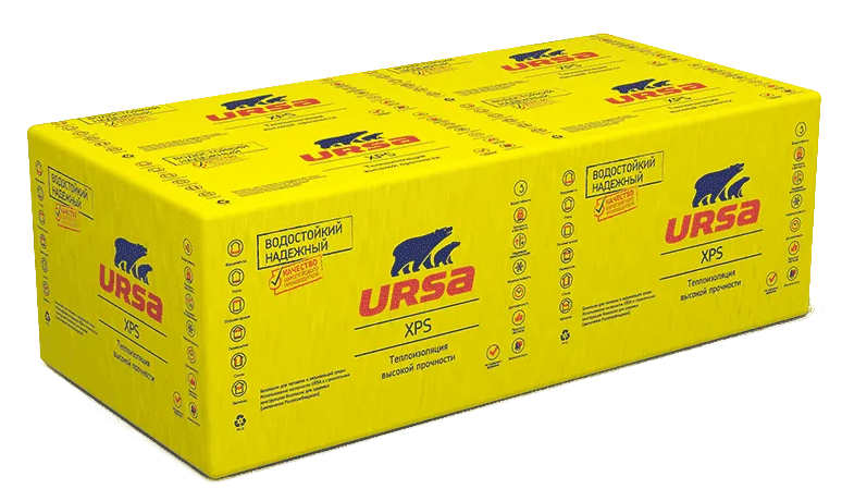 Экструзионный пенополистирол XPS URSA Стандарт N-II-L, пл. 30 кг/м3, 1180x600x50 мм. (L-кр) - 8 шт.,
