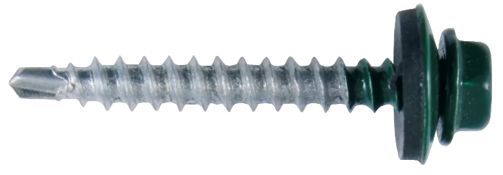 Саморез КРОВЕЛЬНЫЙ (металл-дерево), Ø4,8 х 35, RAL 6005 (ЗЕЛЁНЫЙ МОХ)