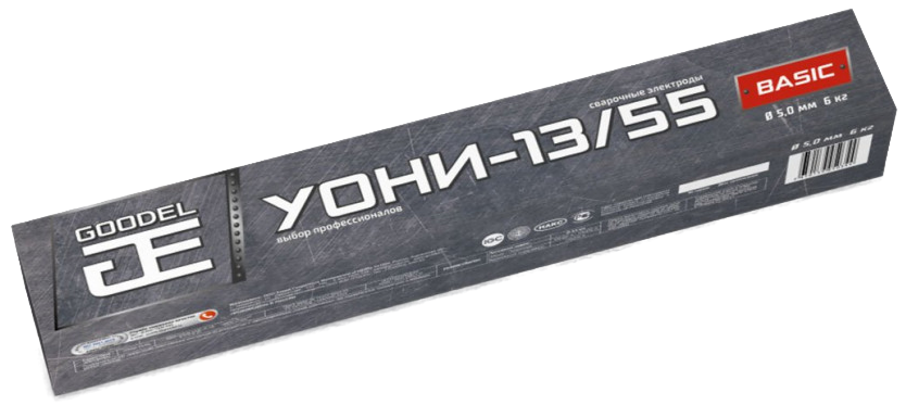 Электроды "УОНИ-13/55", Ø5 мм. х L - 45 см. (в упаковке 6 кг.)