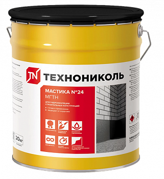 Мастика битумная "ТЕХНОНИКОЛЬ №24" (МГТН), ГИДРОИЗОЛЯЦИОННАЯ, ведро 20 кг.